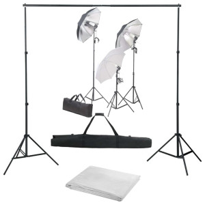 Kit de estudio fotográfico con set de luces y fondo D