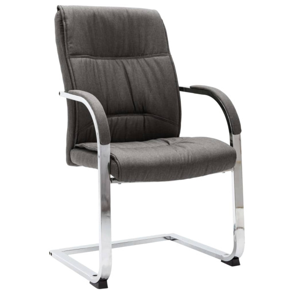 Silla de oficina voladiza de tela gris D