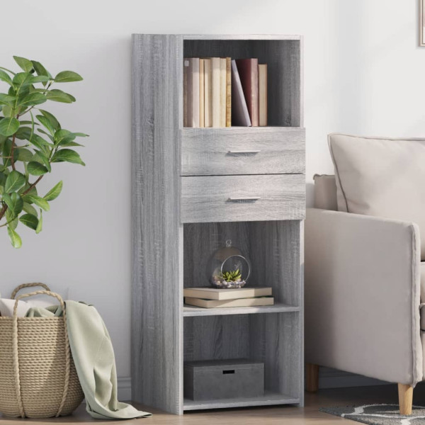 Aparador alto madera de ingeniería gris Sonoma 45x42.5x124 cm D