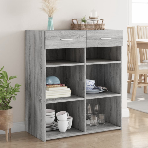 Aparador madera de ingeniería gris Sonoma 80x42.5x93 cm D