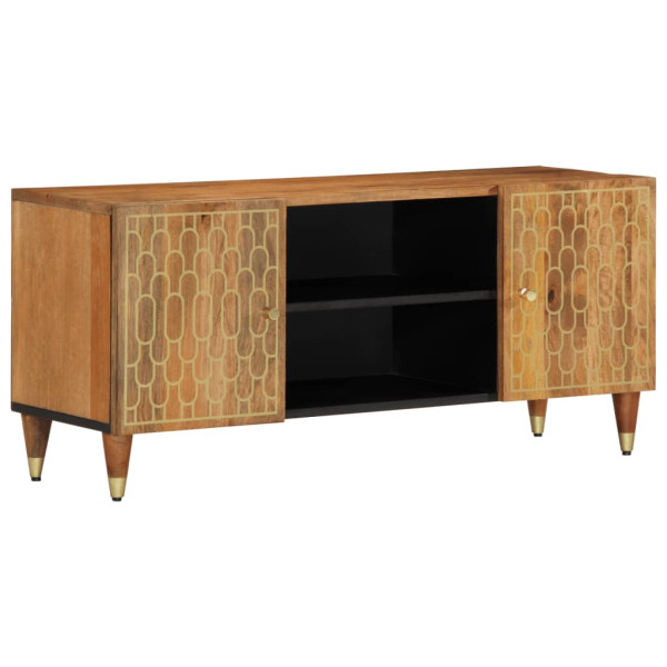 Mueble de TV madera maciza de mango 105x33x46 cm D