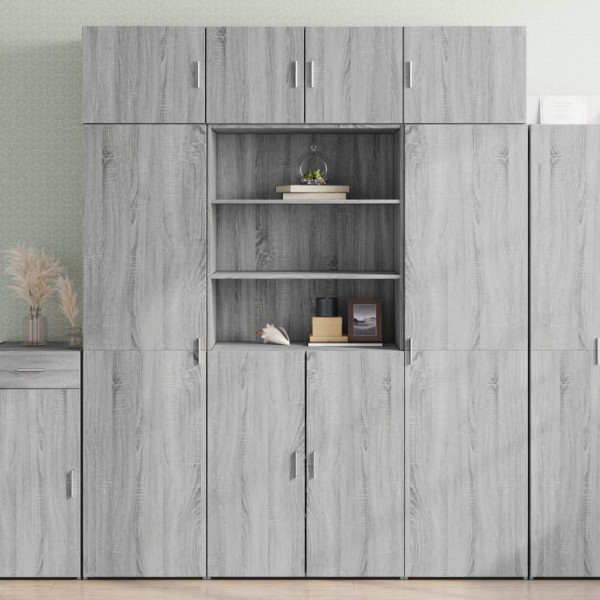 Aparador de madera de ingeniería gris Sonoma 80x42.5x185 cm D