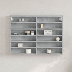 Vitrina de madera de ingeniería gris hormigón 80x8.5x58 cm D