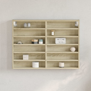 Vitrina de madera de ingeniería roble Sonoma 80x8.5x58 cm D