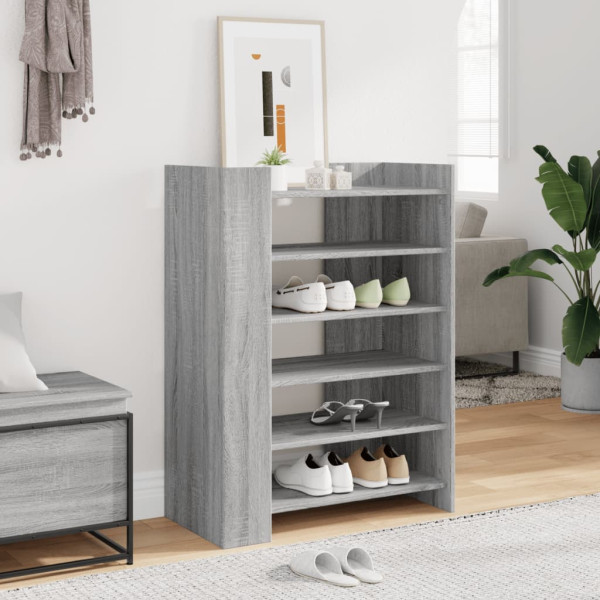 Mueble zapatero madera ingeniería gris Sonoma 74.5x37.5x100 cm D