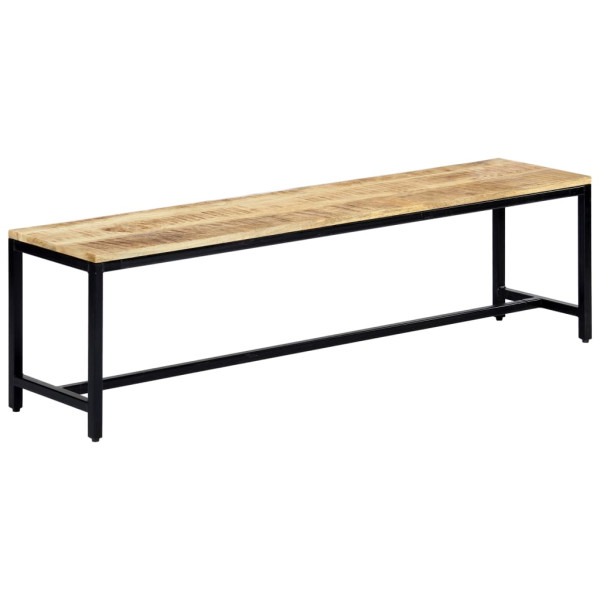 Banco de comedor madera maciza de mango en bruto 160 cm D