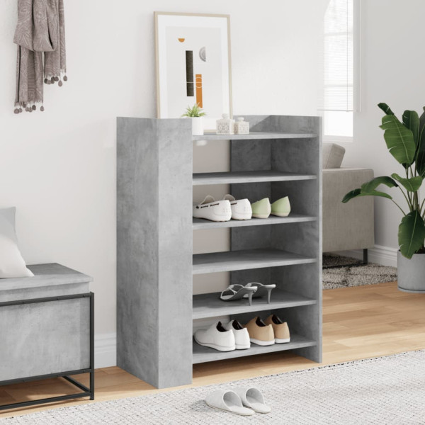 Mueble zapatero madera ingeniería gris hormigón 74.5x37.5x100cm D