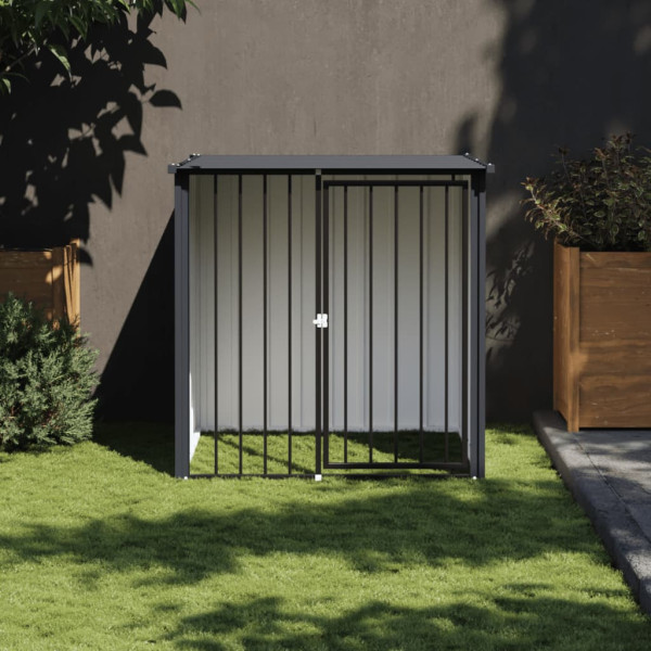 Caseta perros con tejado acero galvanizado negro 110x103x109 cm D