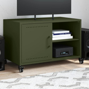 Mueble para TV acero laminado en frío verde oliva 68x39x43.5 cm D