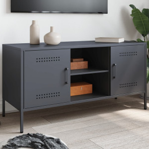 Mueble de TV de acero gris antracita 100.5x39x50.5 cm D