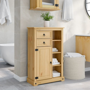 Armario de baño Corona madera maciza de pino 70x33x110 cm D