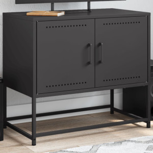 Mueble para TV de acero negro 68.5x39x60.5 cm D