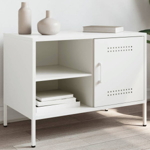 Mueble de TV de acero blanco 68x39x50.5 cm D