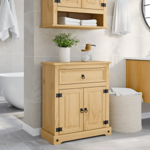 Armario de baño Corona madera maciza de pino 70x33x80 cm D