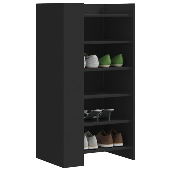 Mueble zapatero madera de ingeniería negro 52x37.5x100 cm D