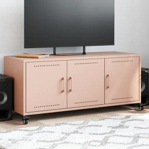 Mueble para TV acero laminado en frío rosa 100.5x39x43.5 cm D