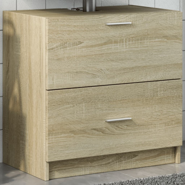 Armario de lavabo madera de ingeniería roble Sonoma 59x37x59 cm D