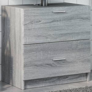 Armario de lavabo madera de ingeniería gris Sonoma 59x37x59 cm D