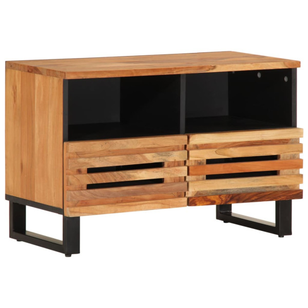 Mueble de TV madera maciza de acacia 70x34x46 cm D