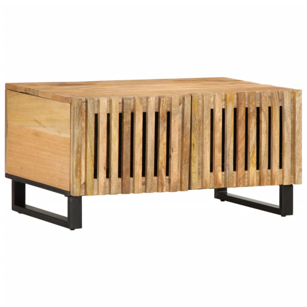 Mesa de centro de madera maciza de mango rugosa 80x51x40 cm D