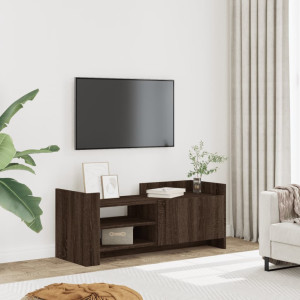 Mueble TV madera contrachapada color marrón roble 100x35x40 cm D