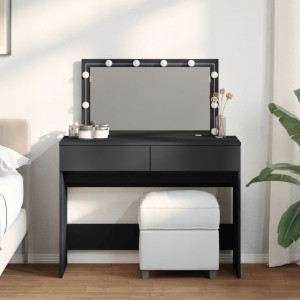 Tocador con luces LED negro 100x40x120 cm D