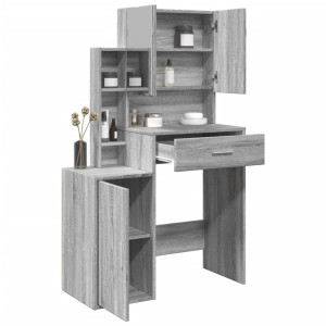 Tocador con mueble gris Sonoma 80x35x132 cm D