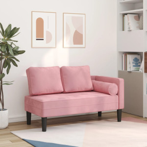 Sofá diván con cojines terciopelo rosa D