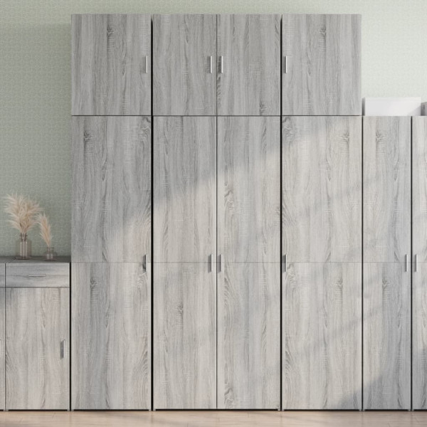 Aparador alto madera de ingeniería gris Sonoma 80x42.5x249 cm D