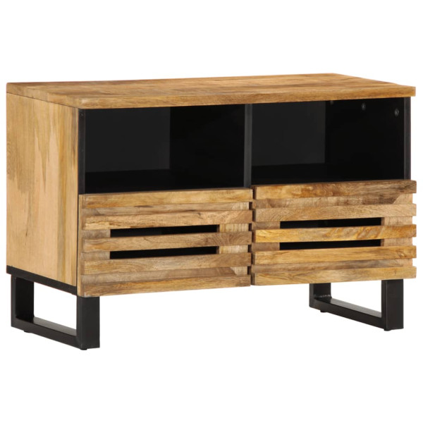 Mueble de TV madera maciza de mango rugosa 70x34x46 cm D