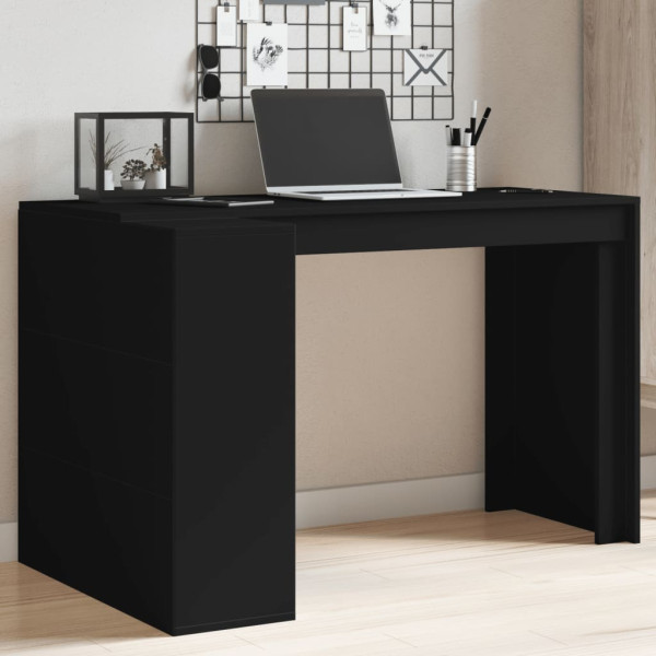 Black Engineering Wood Desk 123.5x73.5x75 cm D