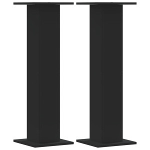 Soportes altavoces 2 uds madera ingeniería negro 30x30x95 cm H