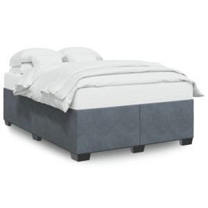 Estructura de cama de terciopelo gris oscuro 140x190 cm D