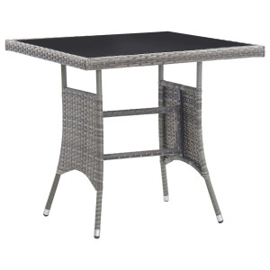 Mesa de jardim cinzento sintético rattan 80x80x74 cm D