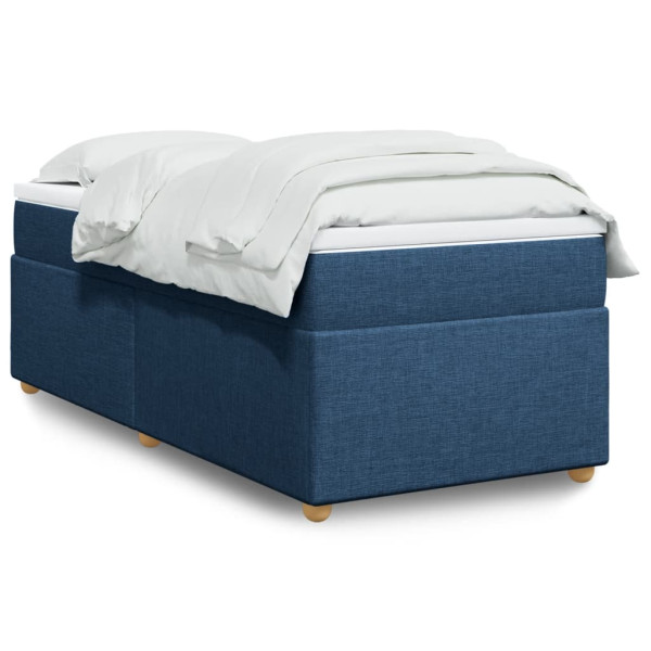 Cama box spring com colchão de tecido azul 100x200 cm D