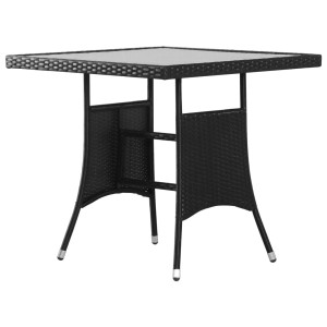 Mesa de jardim 80x80x74 cm preto sintético rattan D