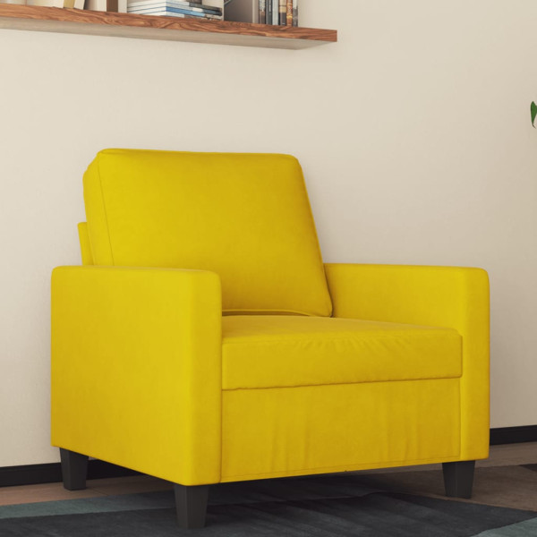 Sillón de terciopelo amarillo 60 cm D