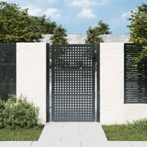 Puerta de jardín acero gris antracita 105x200 cm D