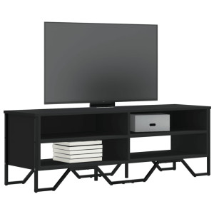 Móveis de TV madeira de engenharia preta 122x34x41 cm D