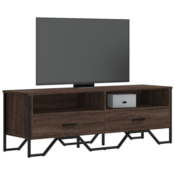 Mueble de TV madera de ingeniería marrón roble 122x34x41 cm D