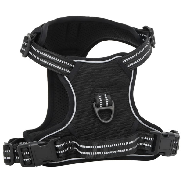 Arnés para perros con correa y collar ajustable negro XL M 2