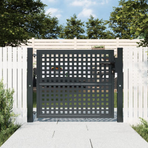 Puerta de jardín acero gris antracita 105x125 cm D