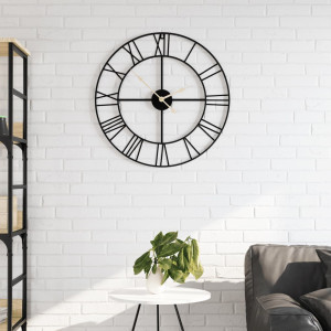 Reloj de pared de hierro negro O50 cm