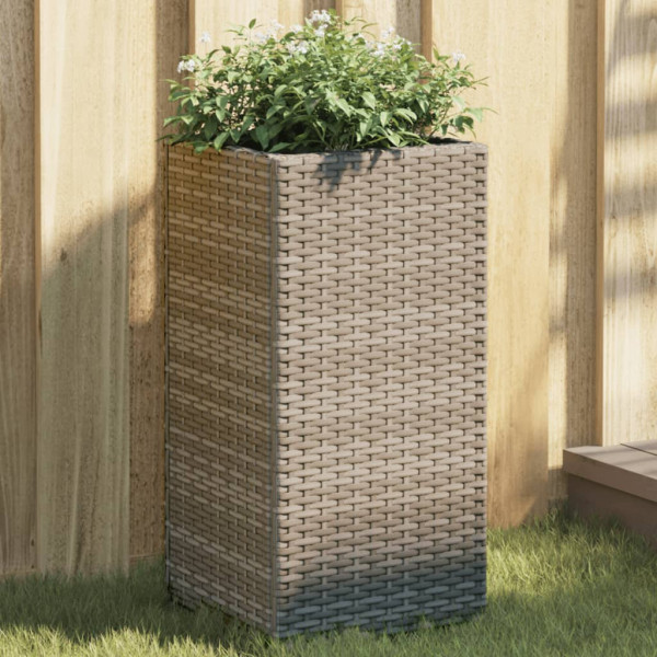 Floreira em rattan sintético cinza 30x30x60 cm D