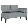 Chaise lounge com almofadões tecido cinzento-claro 2