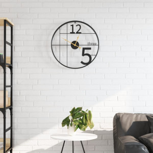 Reloj de pared de hierro negro Ø50 cm D