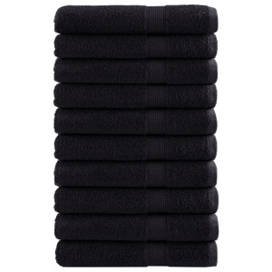 Toallas de sauna 10 uds 100% algodón negro 80x100 cm 600 gsm D