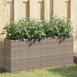 Jardinagem com 2 rattan preto sintético 90x20x40 cm D