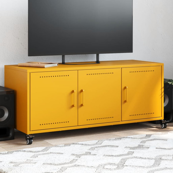 Mobiliário para aço de TV laminado em amarelo frio 100.5x39x43.5 cm D