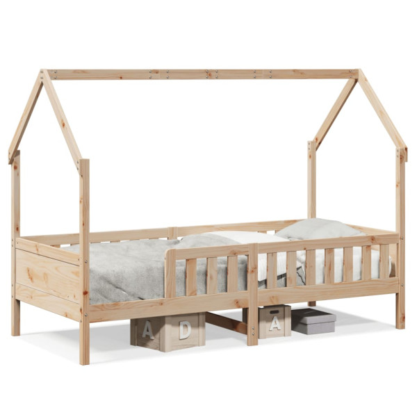 Cama con forma de casa para niños madera maciza pino 90x200 cm D